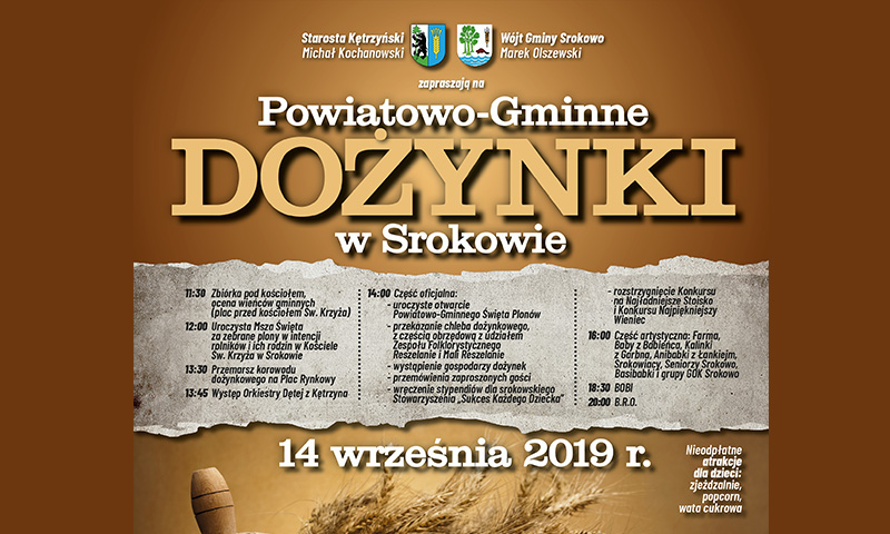 Powiatowo – Gminne Święto Plonów w Srokowie już 14 września