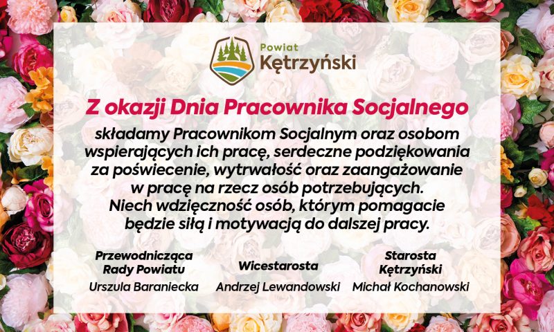Życzenia z okazji Dnia Pracownika Socjalnego – 21 listopada 2020 r.