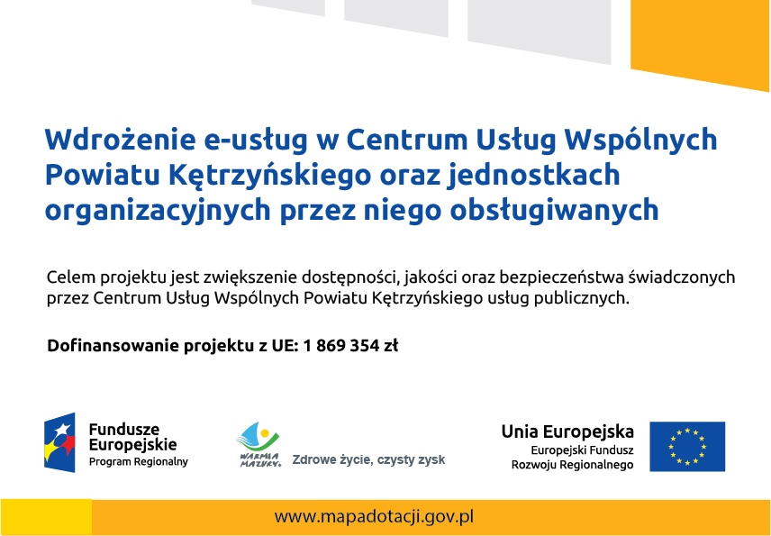 ikona efrr wdrożenie e-usług w centrum usług wspólnych powiatu kętrzyńskiego oraz jednostkach organizacyjnych przez niego obsługiwanych