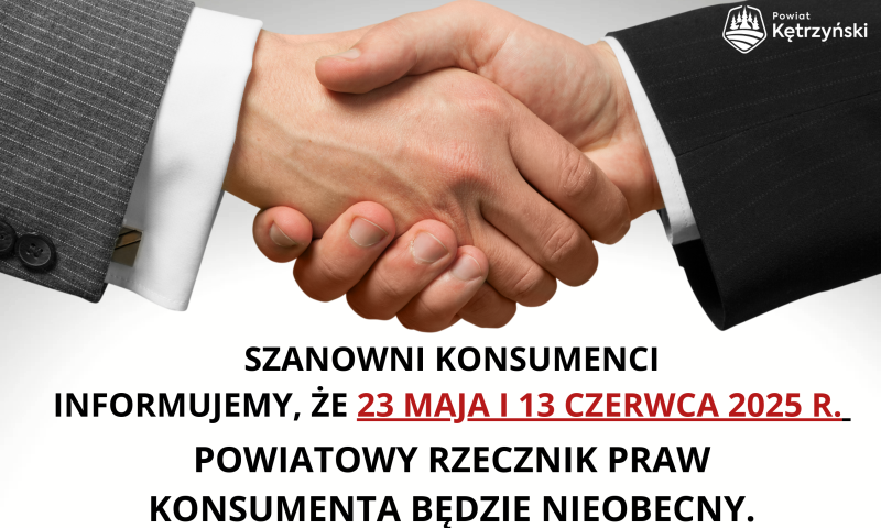 Komunikat ws. nieobecności Powiatowego Rzecznika Praw Konsumenta