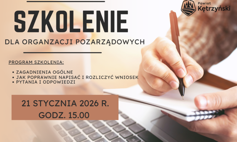 Baner z informacją o szkoleniu