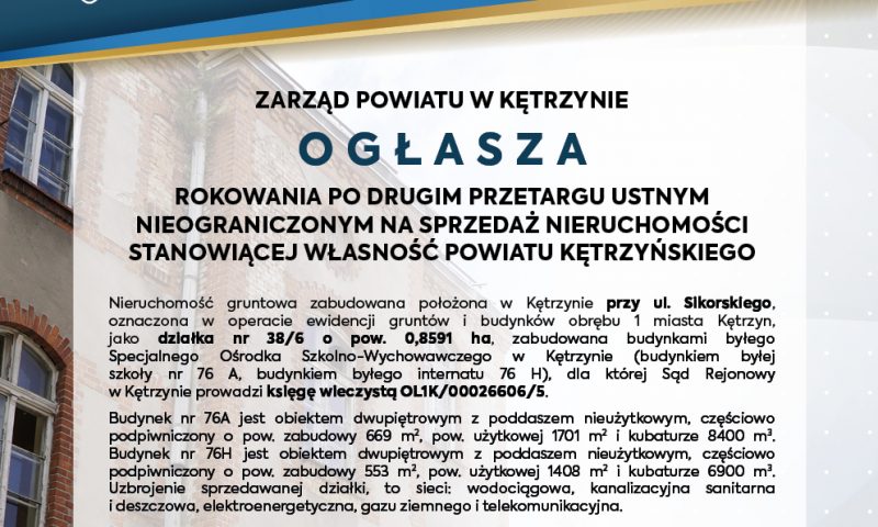 Ogłoszenie Zarządu Powiatu w Kętrzynie