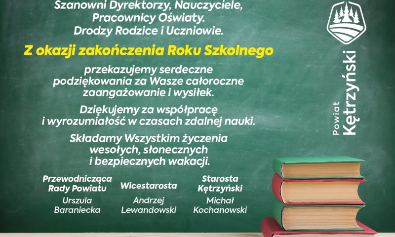 Życzenia z okazji zakończenia roku szkolnego 2019/2020