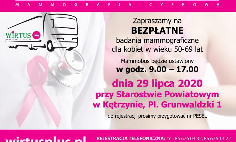ZAPROSZENIE NA BADANIA MAMMOGRAFICZNE