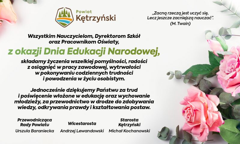 Życzenia z okazji Dnia Edukacji Narodowej
