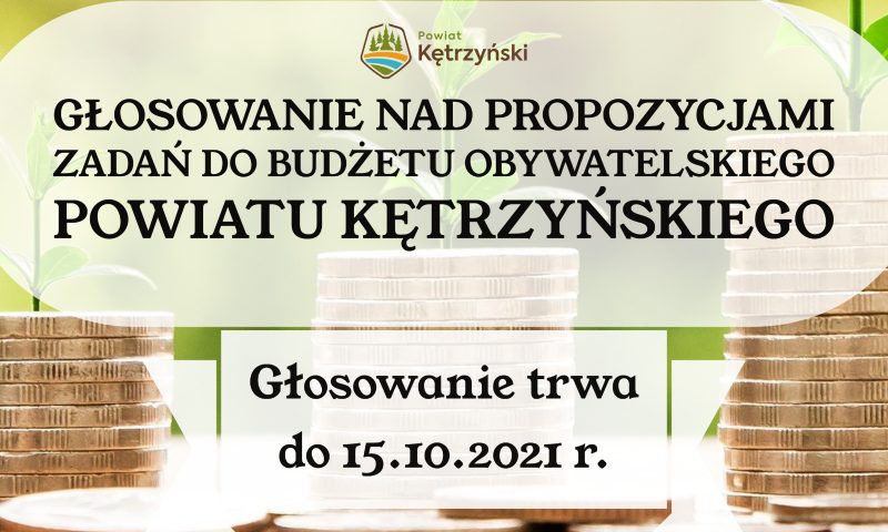 Zapraszamy do udziału w głosowaniu w trzeciej edycji Budżetu Obywatelskiego Powiatu Kętrzyńskiego na 2022 r.