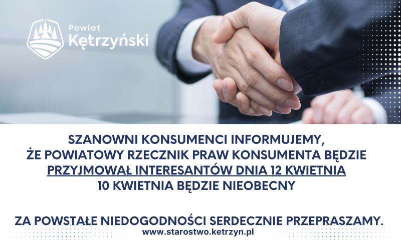Komunikat Powiatowego Rzecznika Praw Konsumenta