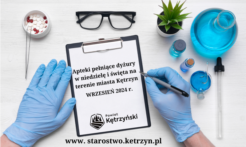 Dyżury aptek na terenie miasta Kętrzyn – wrzesień 2024 r.