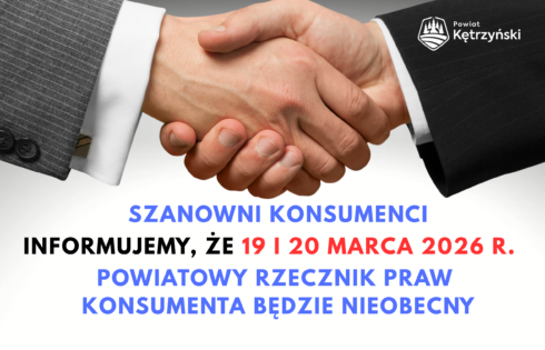 Komunikat ws. nieobecności Powiatowego Rzecznika Praw Konsumenta