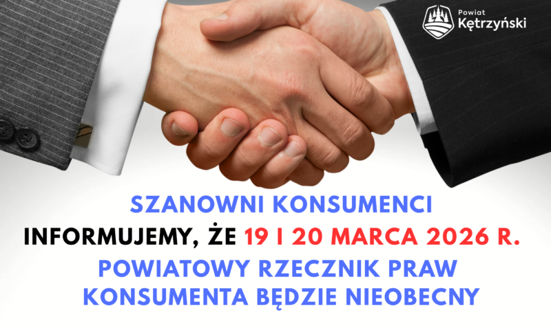 Komunikat ws. nieobecności Powiatowego Rzecznika Praw Konsumenta