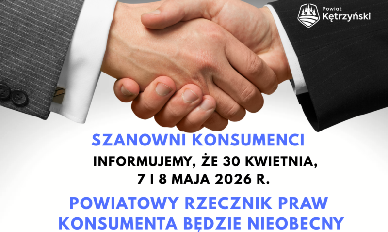 Komunikat ws. nieobecności Powiatowego Rzecznika Praw Konsumenta