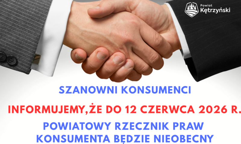 Komunikat ws. nieobecności Powiatowego Rzecznika Praw Konsumenta
