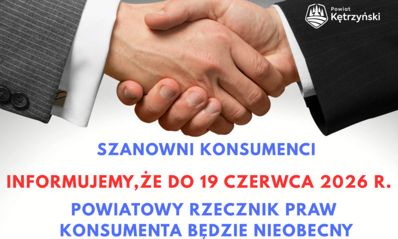 Komunikat ws. nieobecności Powiatowego Rzecznika Praw Konsumenta