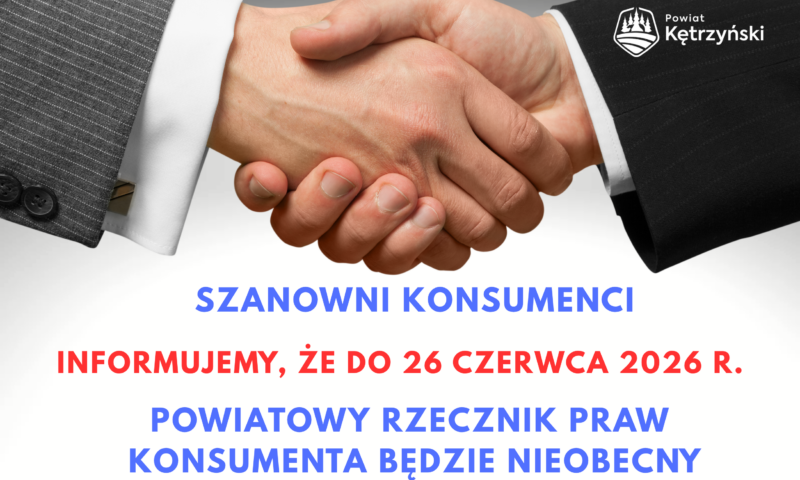 Komunikat ws. nieobecności Powiatowego Rzecznika Praw Konsumenta