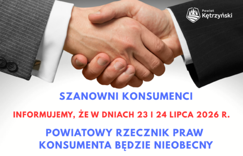 Komunikat ws. nieobecności Powiatowego Rzecznika Praw Konsumenta